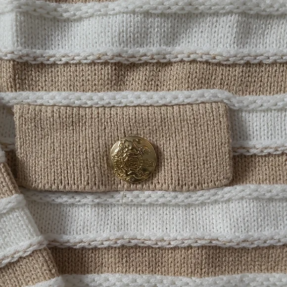 New J. Crew Women's Tan and Cream Striped Open Cardigan Swearter Size Xs - Picture 6 of 9